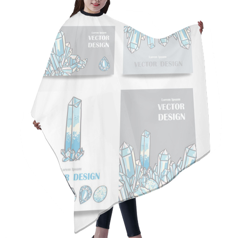 Personality  Set Of Banners With Crystals Hair Cutting Cape