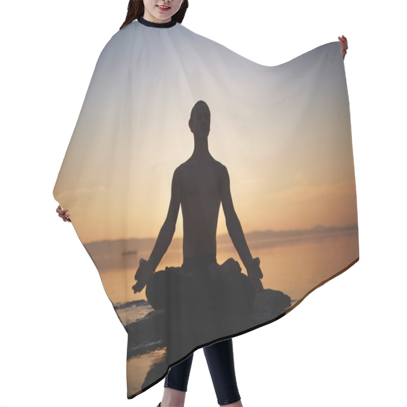 Personality  Meditating Young Man Hair Cutting Cape