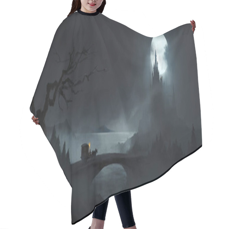 Personality  Magical Scene With Carriage, 3D Illustration. Hair Cutting Cape