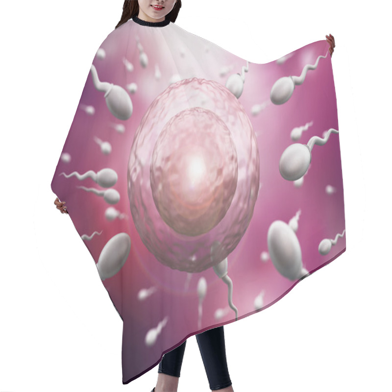 Personality  Illustration Showing Sperms And Egg Hair Cutting Cape