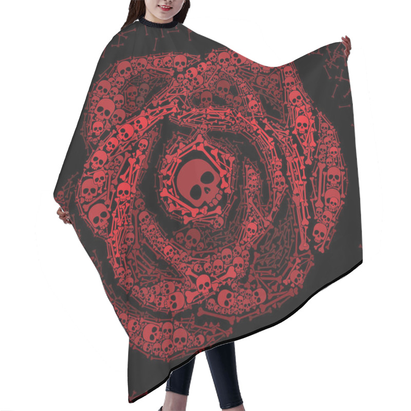 Personality  Red Rose Of Skulls And Bones Hair Cutting Cape