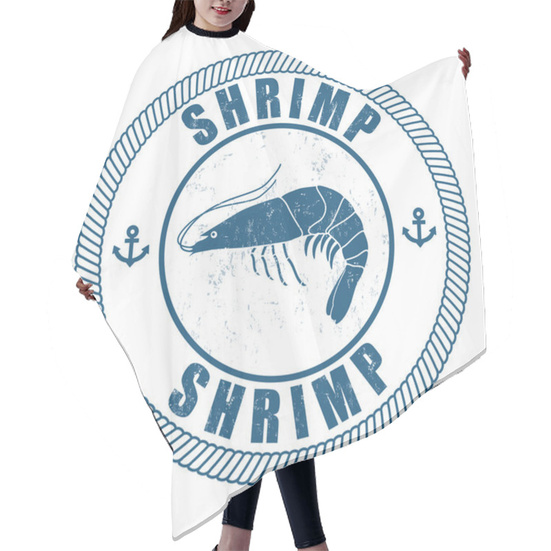 Personality  Shrimp Stamp Hair Cutting Cape