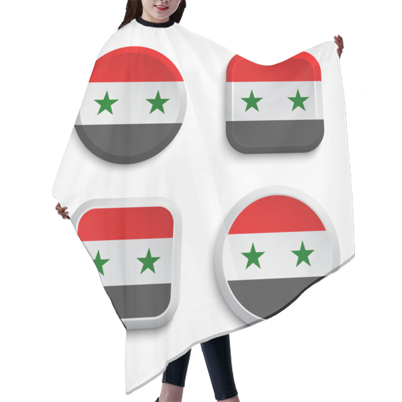 Personality  Syria Flag Buttons Hair Cutting Cape