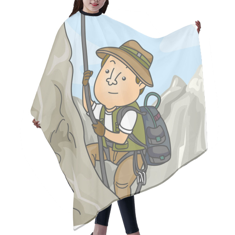 Personality  Man Explorer Mountain Climbing Illustration Hair Cutting Cape