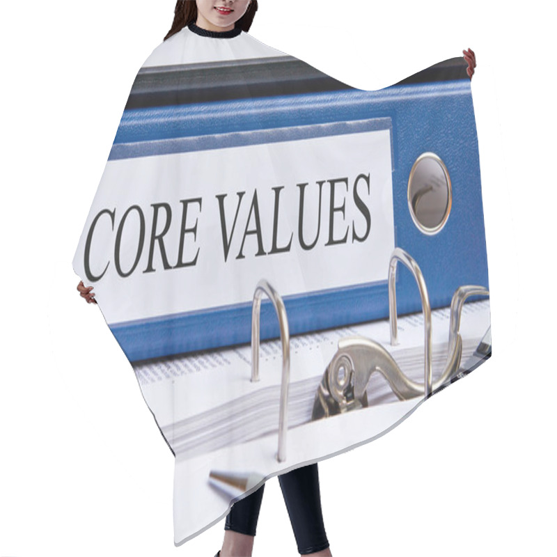 Personality  Core Values - Blue Binder In The Office Hair Cutting Cape