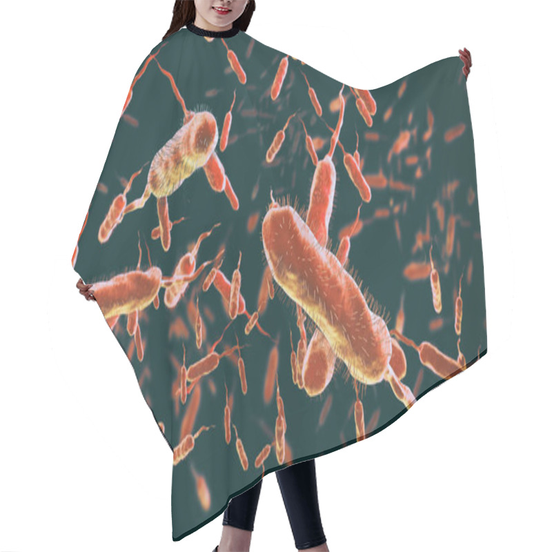 Personality  Vibrio Cholerae, Gram-negative Bacteria. 3D Illustration Of Bacteria With Flagella Hair Cutting Cape