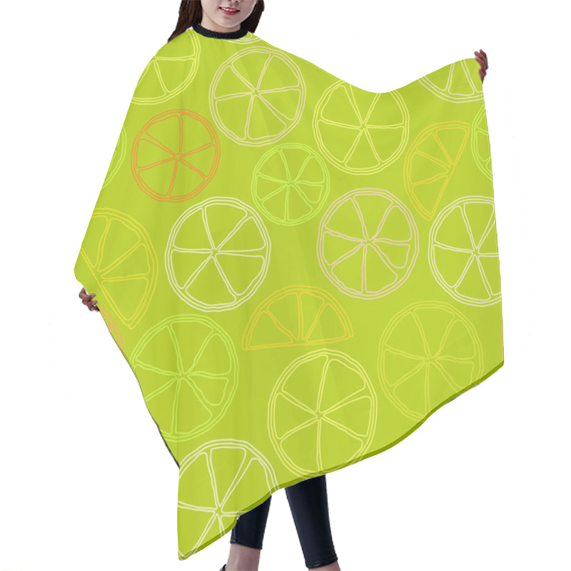 Personality  Citrus Outline Seamless Pattern Hair Cutting Cape