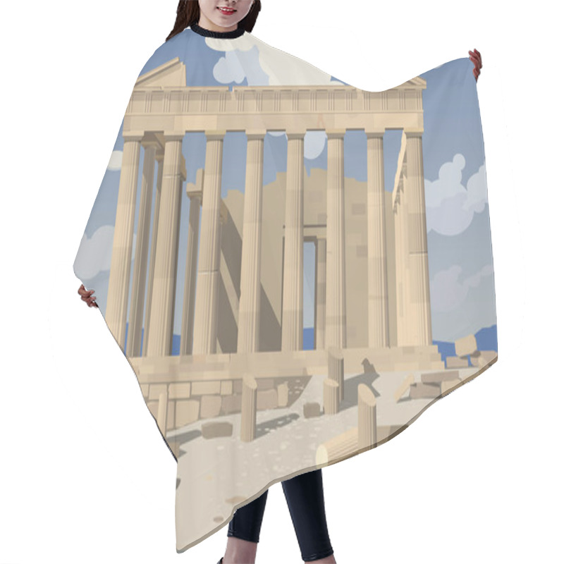 Personality  Athens. Parthenon. Acropolis. Vector. Hair Cutting Cape