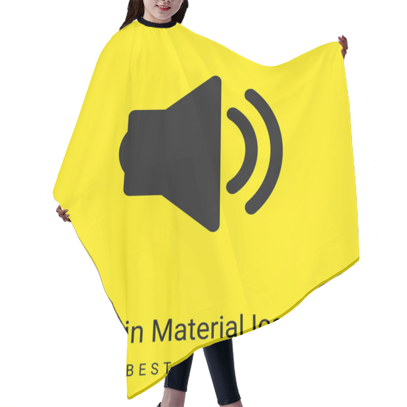 Personality  Big Speaker With Two Soundwaves Minimal Bright Yellow Material Icon Hair Cutting Cape