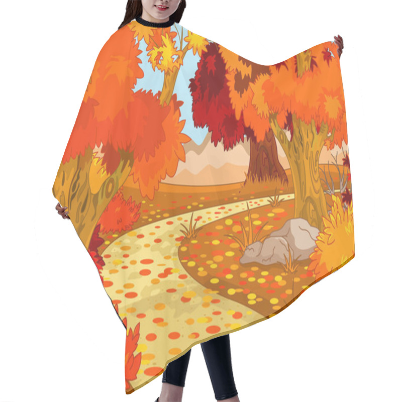 Personality  Autumn Forest Landscape Hair Cutting Cape