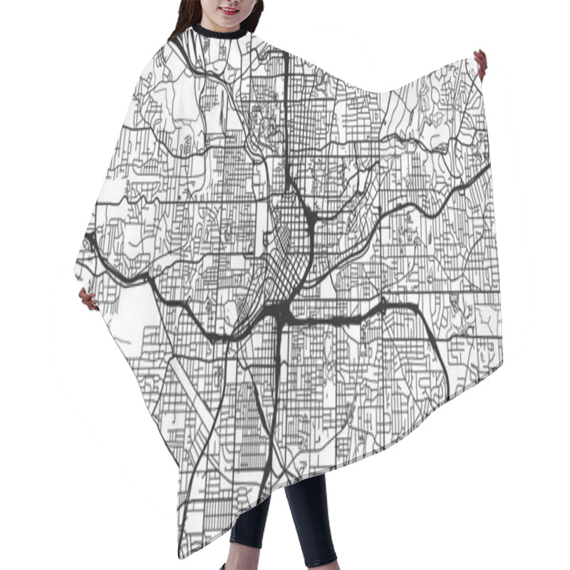 Personality  Urban Vector City Map Of Atlanta, Georgia, United States Of America Hair Cutting Cape