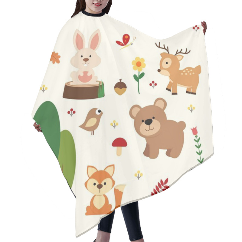 Personality  Woodland Animal Background Hair Cutting Cape