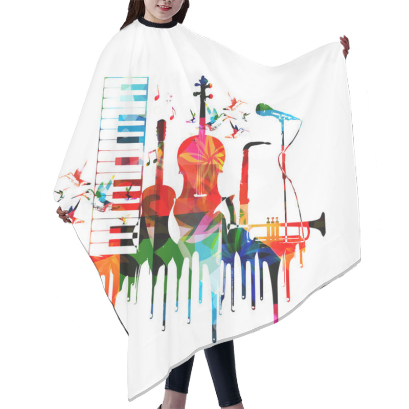 Personality  Musical Instruments Background Hair Cutting Cape