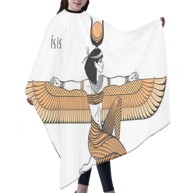 Personality  Isis, Goddess Of Life And Magic In Egyptian Mythology. One Of The Greatest Goddesses Of Ancient Egypt, Protects Women, Children, Heals Sick. Vector Isolated Illustration. Winged Woman. Hair Cutting Cape