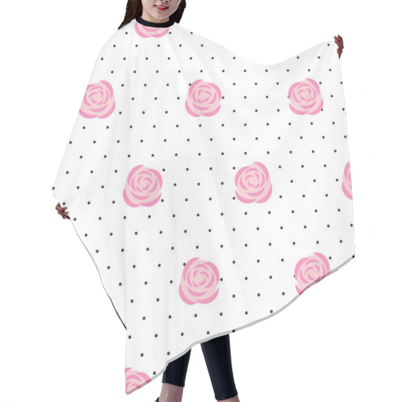 Personality  Pink Roses Pattern  Hair Cutting Cape