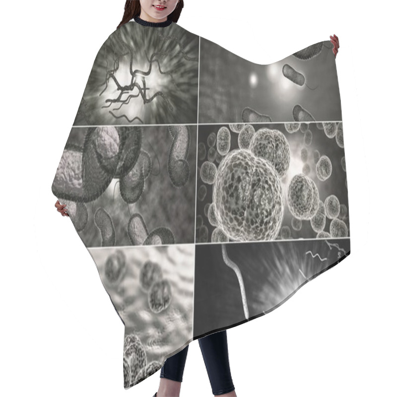 Personality  Bacteria Infection Collage Hair Cutting Cape