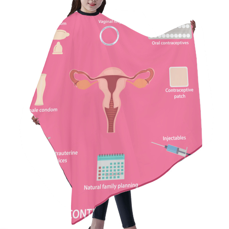 Personality  Pregnancy Icons Set Hair Cutting Cape