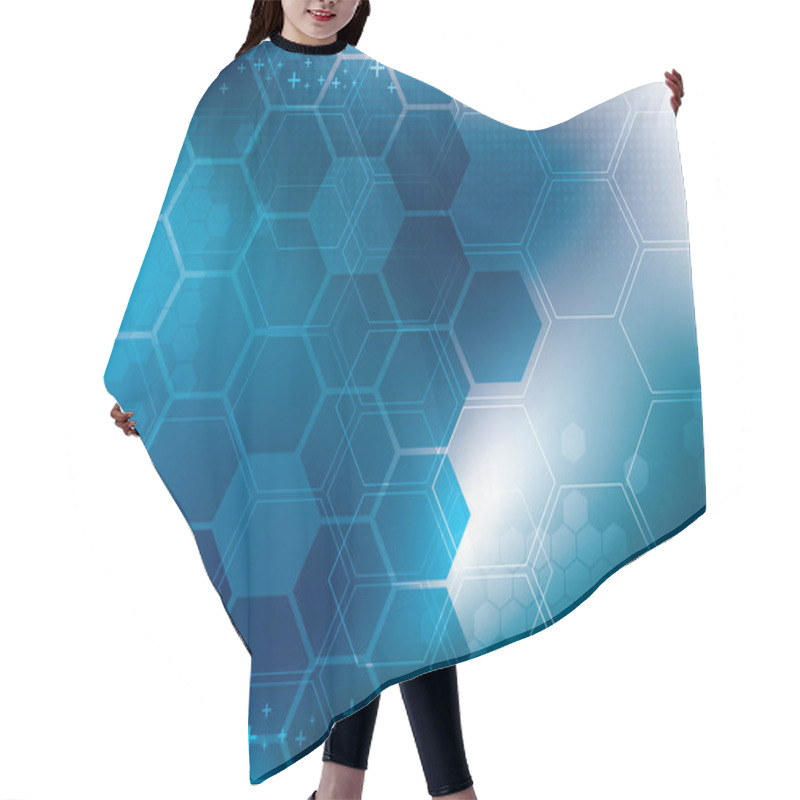 Personality  Abstract Background Technology In Vector Hair Cutting Cape