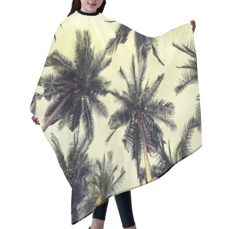 Personality  Coconut Palm Trees Perspective View Hair Cutting Cape