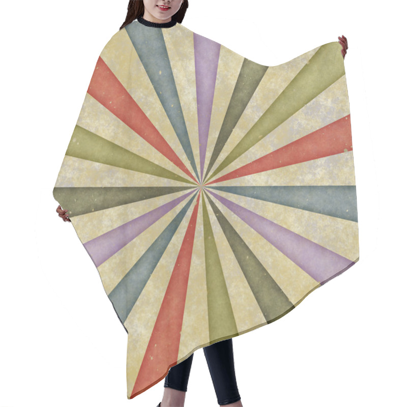 Personality  Sixties Style Grungy Sunburst Swirl Hair Cutting Cape