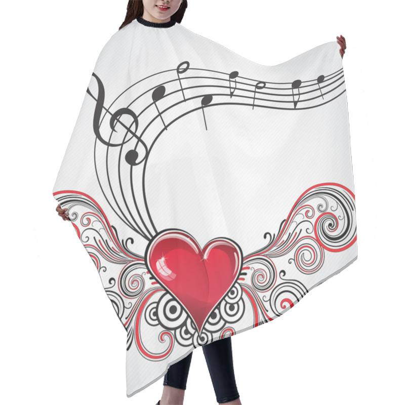 Personality  Grunge Music Heart Hair Cutting Cape