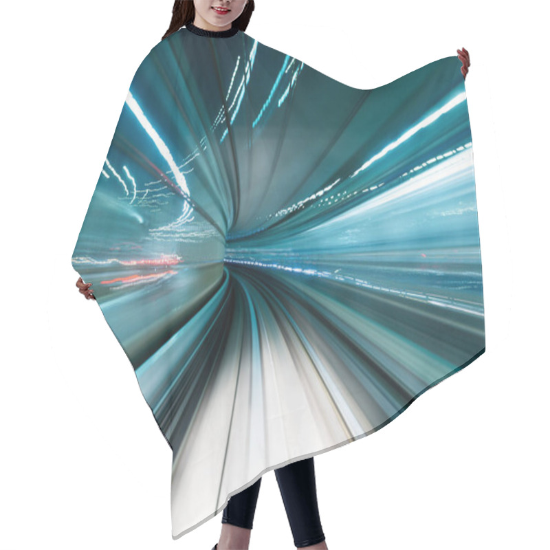 Personality  Motion Blur Of Train Moving Inside Tunnel Hair Cutting Cape