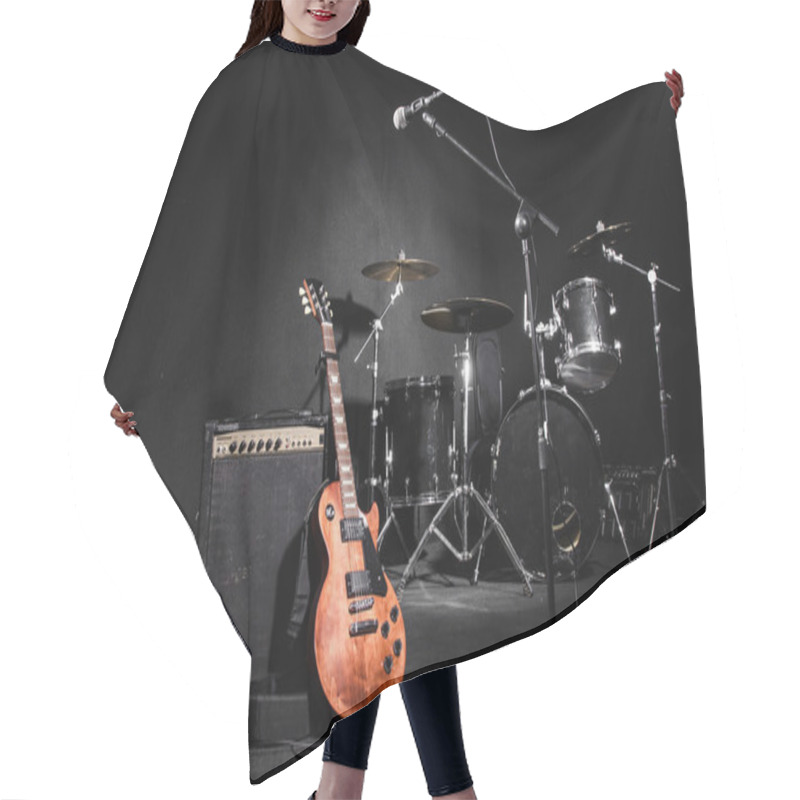 Personality  Set Of Musical Instruments During Concert Hair Cutting Cape