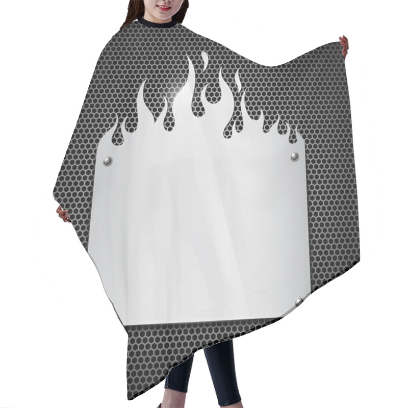 Personality  Blank Plate Stainless Steel Fire Flames Background Hair Cutting Cape