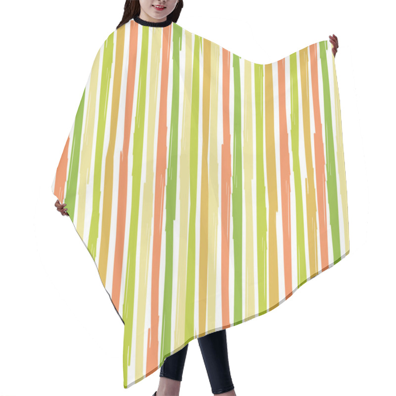 Personality  Vertical Seamless Striped Pattern. Hand Painted Background With Ink Brush Stroke. Hair Cutting Cape