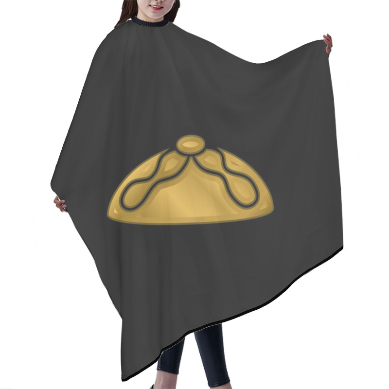 Personality  Bread Of The Dead Typical Of Mexico Gold Plated Metalic Icon Or Logo Vector Hair Cutting Cape