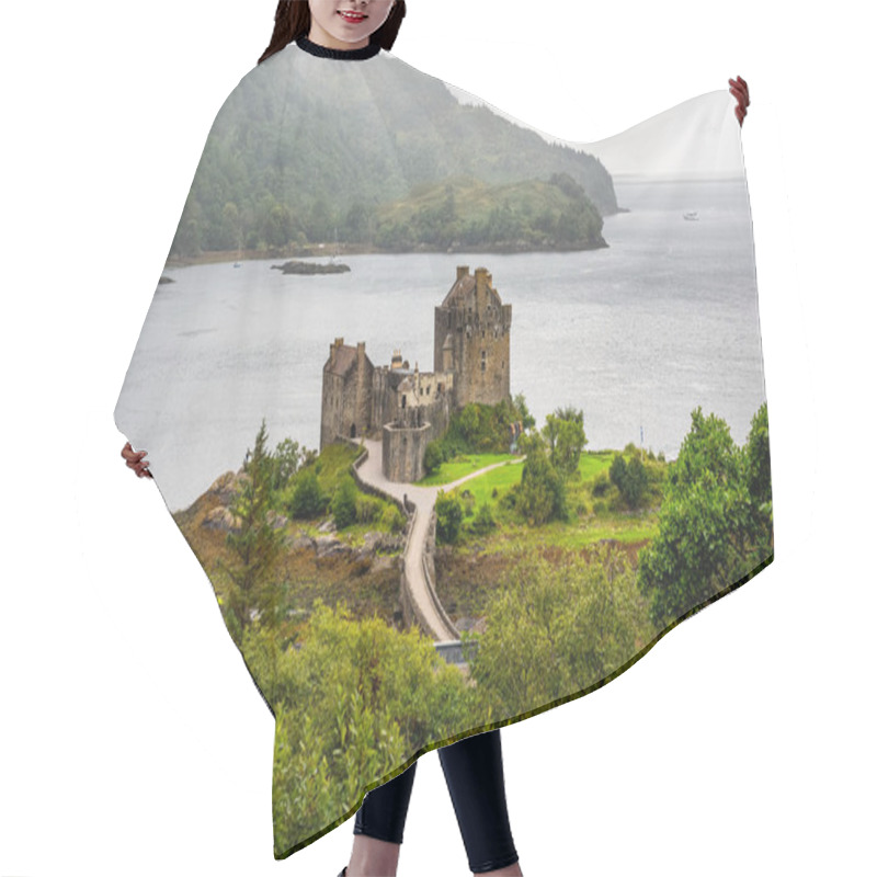 Personality  Early Morning Sunlight Over Eilean Donan Castle At Kyle Of Lochalsh In The Western Highlands Of Scotland. Hair Cutting Cape