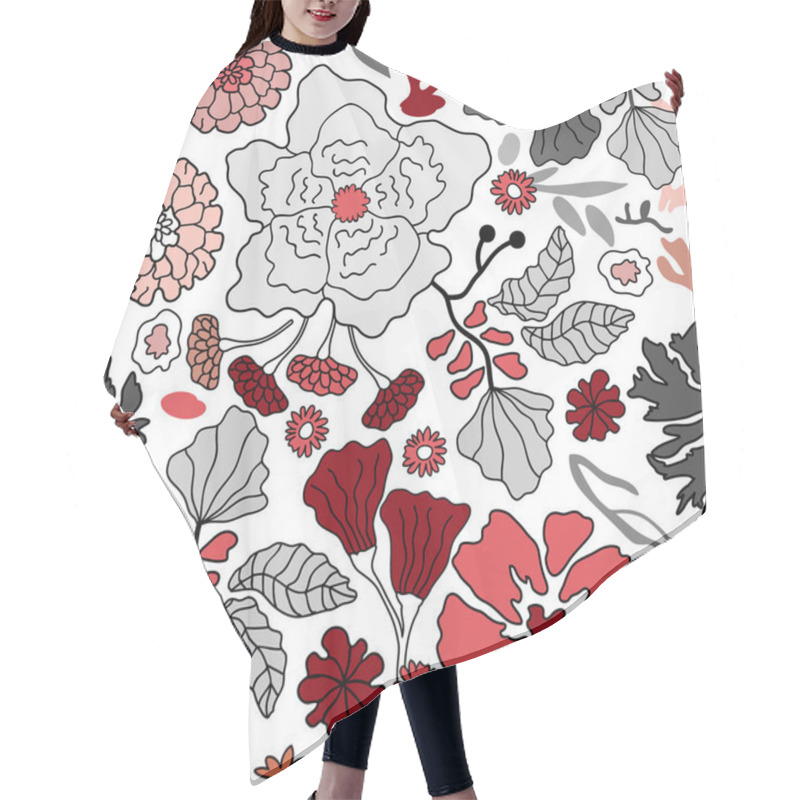 Personality  Seamless Floral Pattern With Blooming Asters, Chrysanthemums And Other Flowers. Oriental Textile Collection.  Hair Cutting Cape