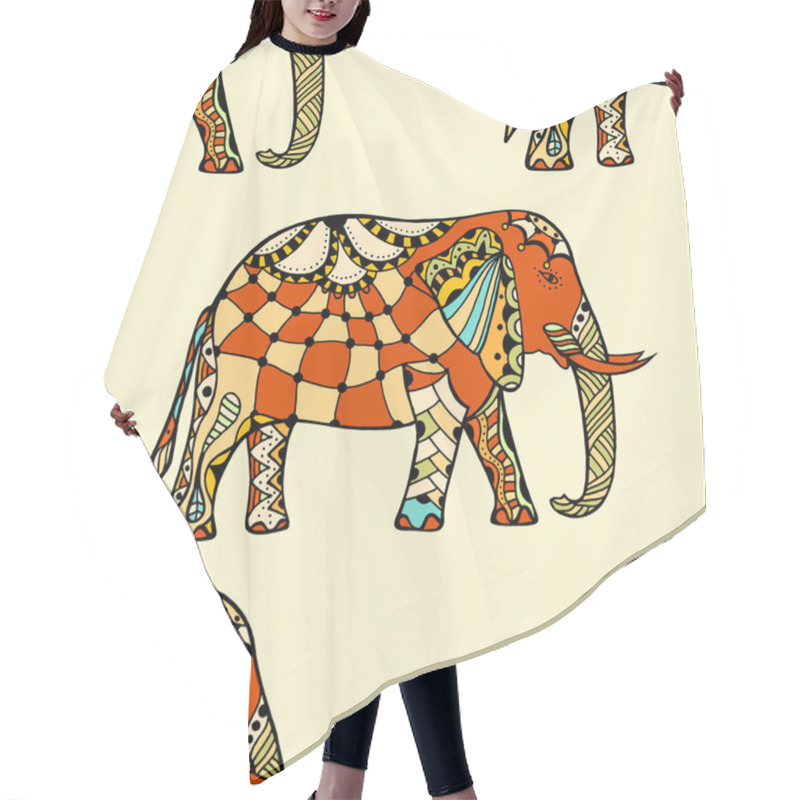 Personality  Stylized Indian Elephant. Hair Cutting Cape