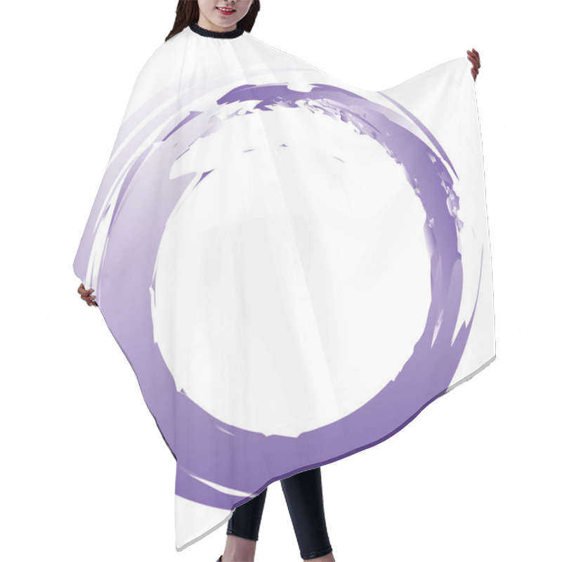 Personality  Grungy, Textured Circle Element. Circular Splatter Shape Hair Cutting Cape