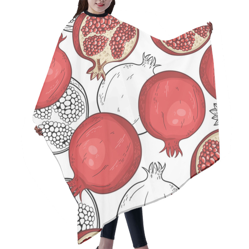 Personality  Pattern With Hand-drawn Pomegranate Hair Cutting Cape