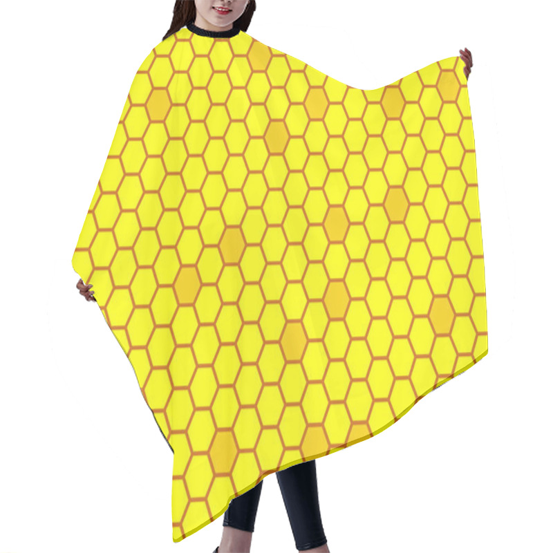 Personality  Honeycomb Yellow Background. Vector Illustration Of Geometric Texture. Seamless Hexagons Pattern. Hair Cutting Cape