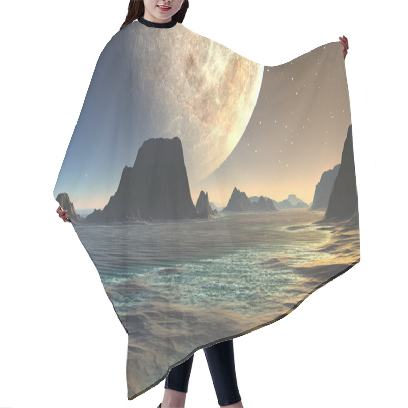 Personality  Sunset Over Alien Beach At Moonrise Hair Cutting Cape