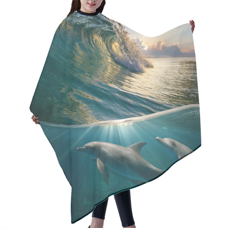 Personality  Hawaiian Beautiful Dolphins Hair Cutting Cape