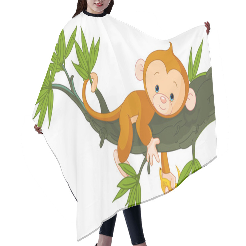 Personality  Baby Monkey On A Tree Hair Cutting Cape