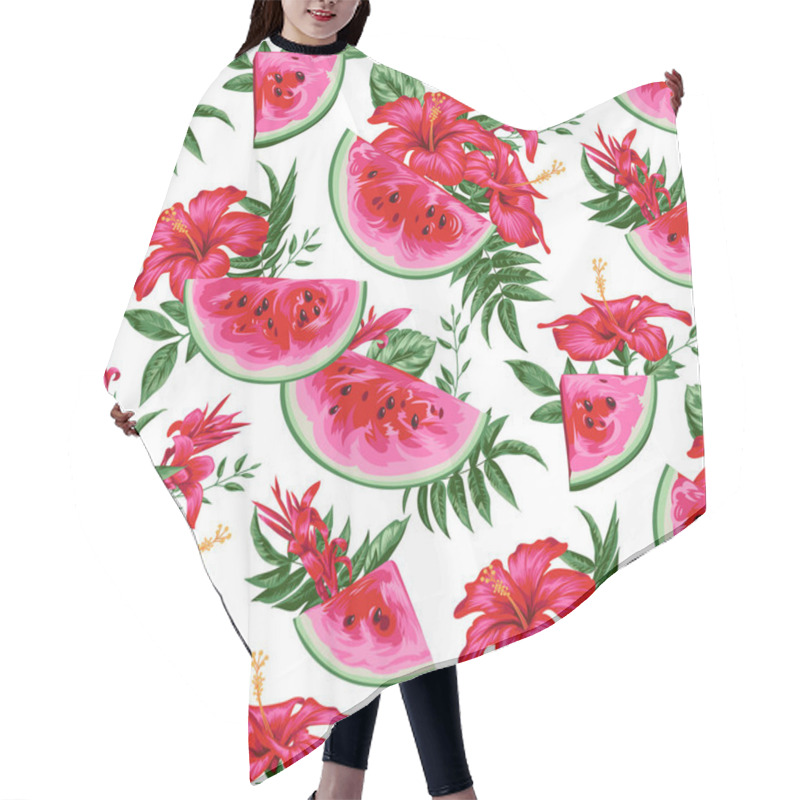 Personality  Seamless Summer Pattern With Watermelon Hair Cutting Cape