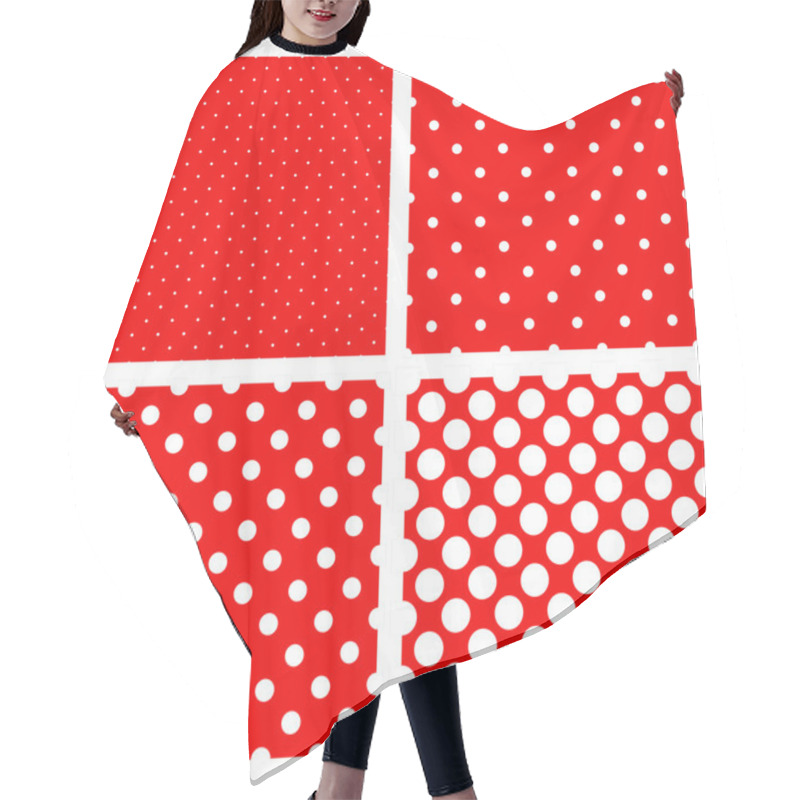 Personality  White Polka Dots Pattern On Red Hair Cutting Cape