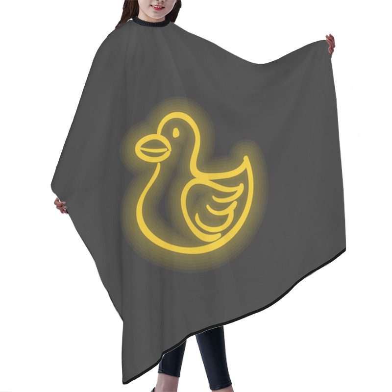 Personality  Bird Animal Shape Toy Yellow Glowing Neon Icon Hair Cutting Cape