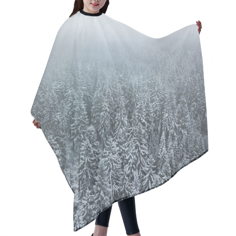 Personality  Minimalistic Pattern Of A White Winter Forest. Hair Cutting Cape