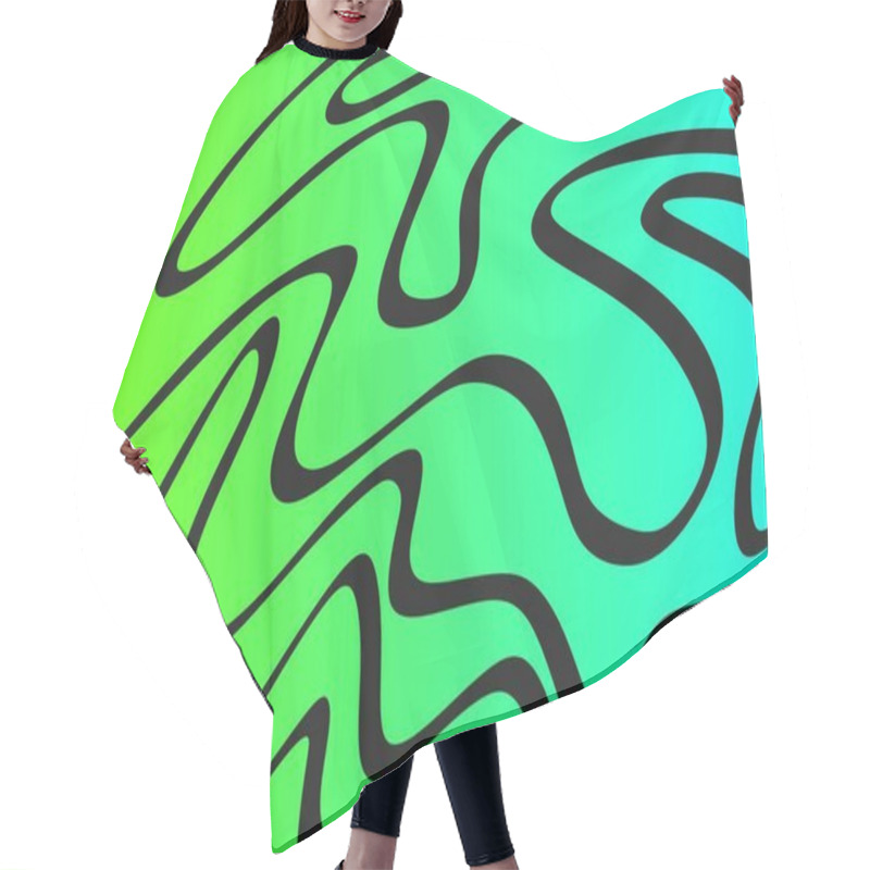 Personality  Minimalist Background With Cute Gradient Wavy Lines Pattern Hair Cutting Cape