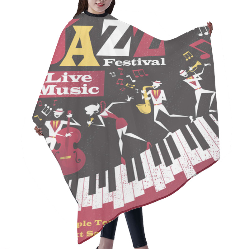 Personality  Retro Abstract Jazz Festival Portrait Poster Hair Cutting Cape