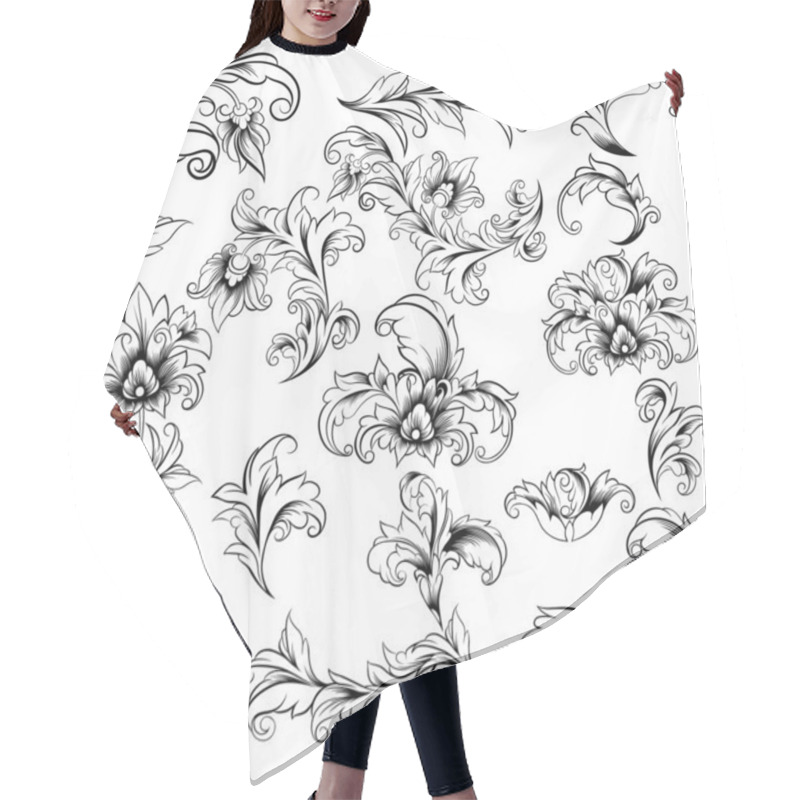 Personality  Decorative Floral Design Elements Hair Cutting Cape