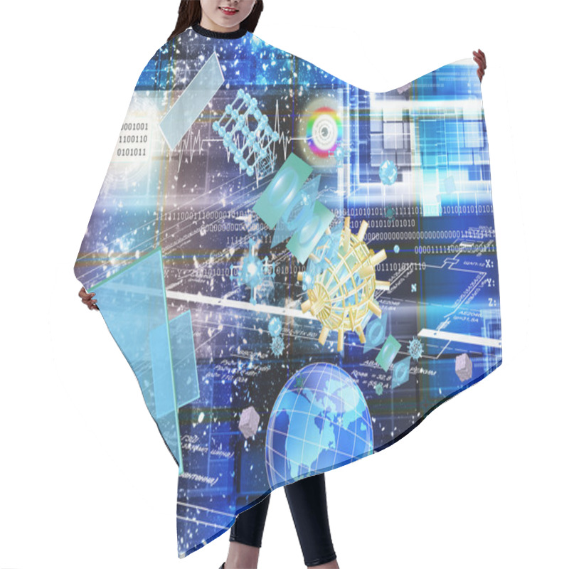 Personality  Cosmic Digital Connection Technology.Communication Hair Cutting Cape