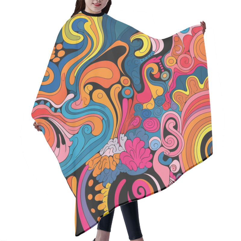 Personality  Ake A Trip Down Memory Lane With This Psychedelic 70s Patterns Vector Background, Radiating Groovy Nostalgia. Hair Cutting Cape