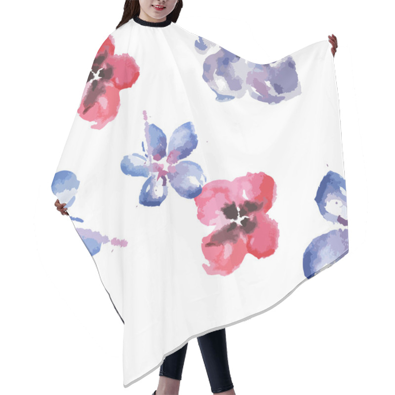 Personality  Seamles Floral Pattern Hair Cutting Cape