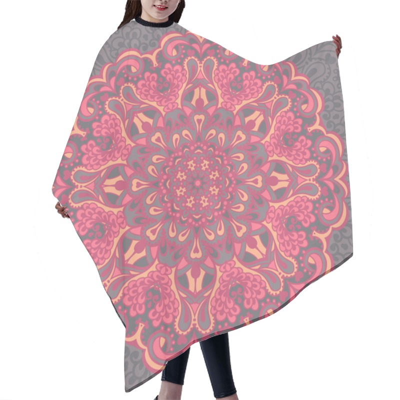 Personality  Flower Mandala. Abstract Element For Design Hair Cutting Cape